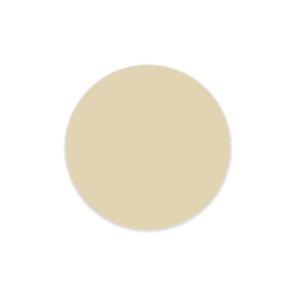 Rundt satin tavle i farven beige