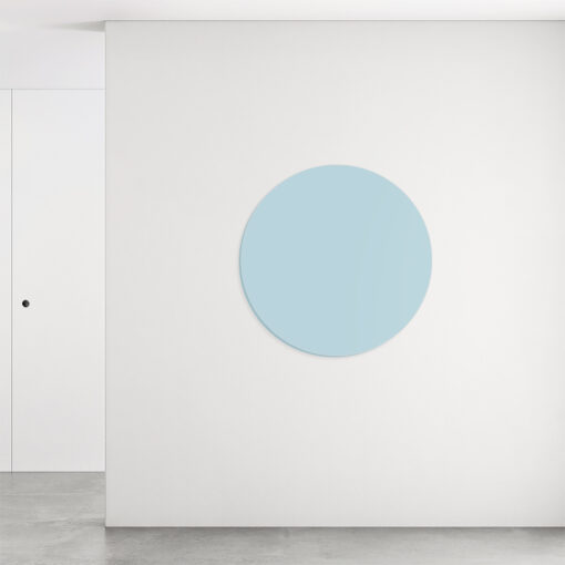 Rundt satin tavle i farven blå