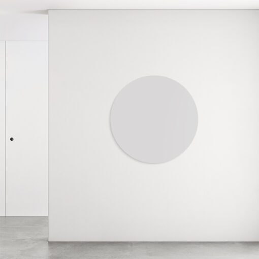 Rundt satin tavle i farven grå