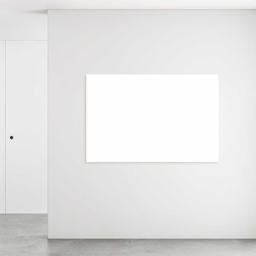 Stilren satin tavle med refleksfri overflade i farven hvid