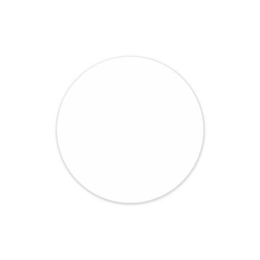 Rundt satin tavle i farven hvid