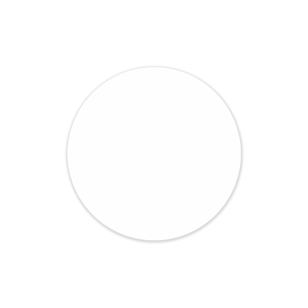 Rundt satin tavle i farven hvid