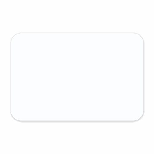 Satin tavle med bløde, afrundede hjørner i farven hvid