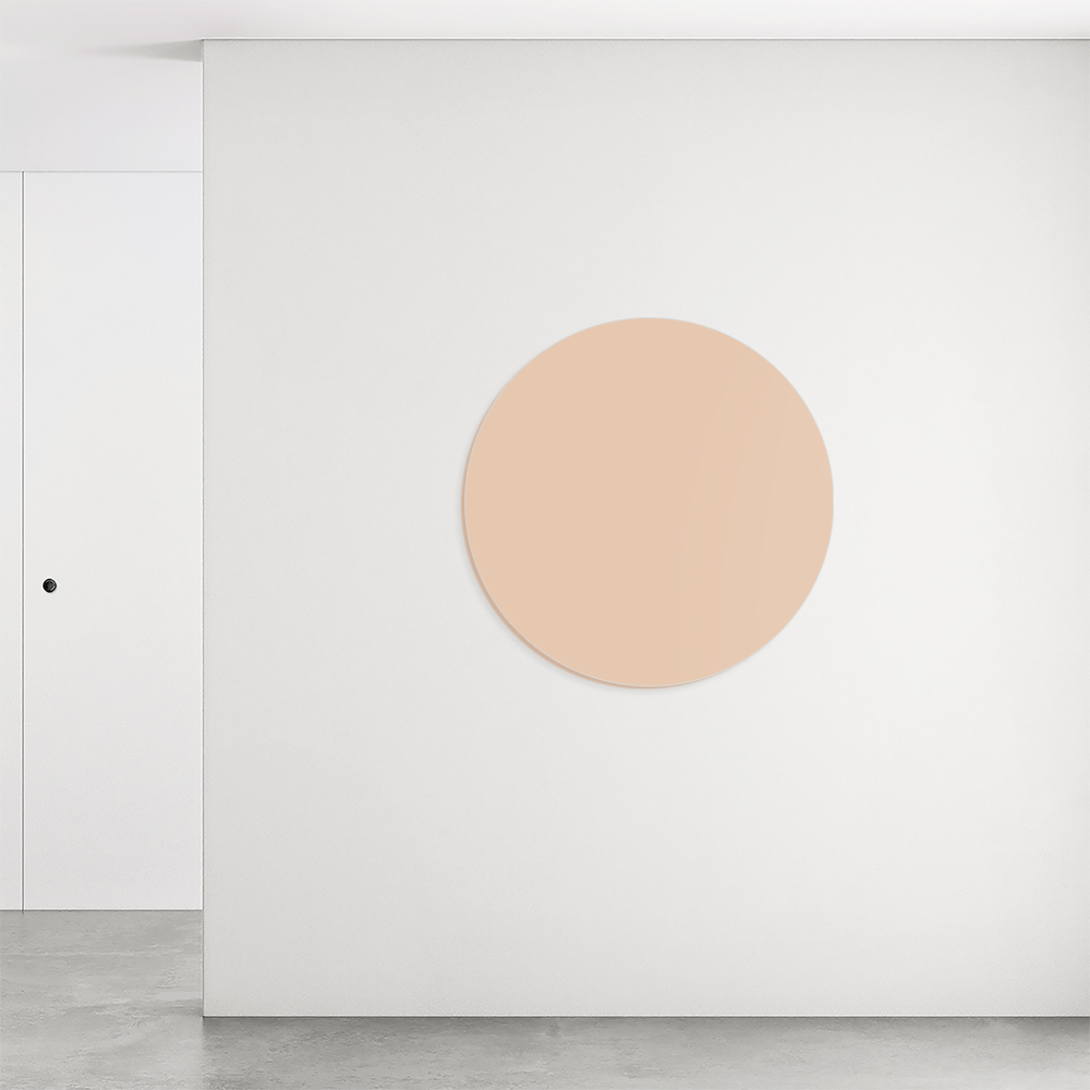 Rundt satin tavle i farven lys pink