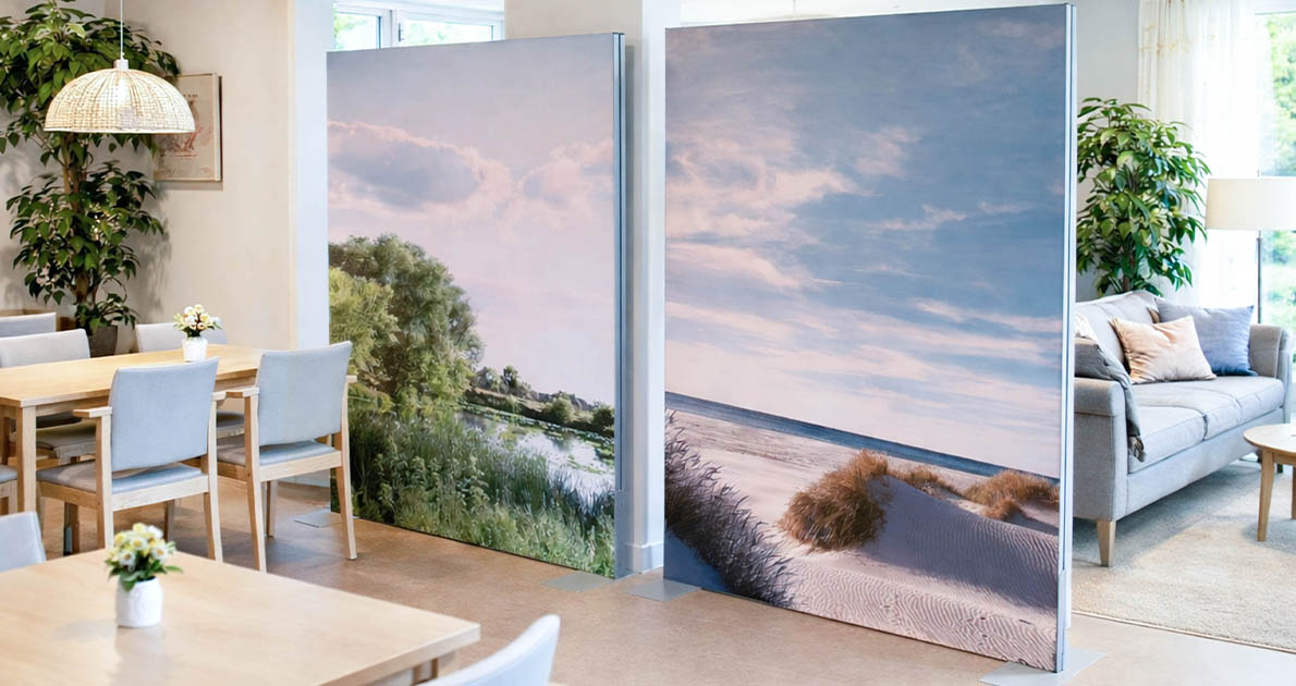 Skærmvægge til fællesrum på plejehjem