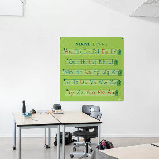 Læringsplade med Skriveretning i klasselokale