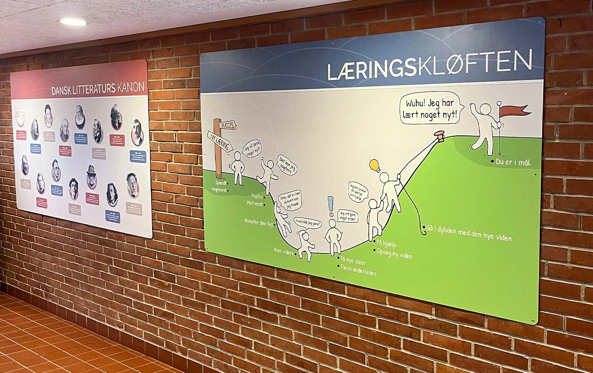 Læringsplader med læringskløft og danske forfattere