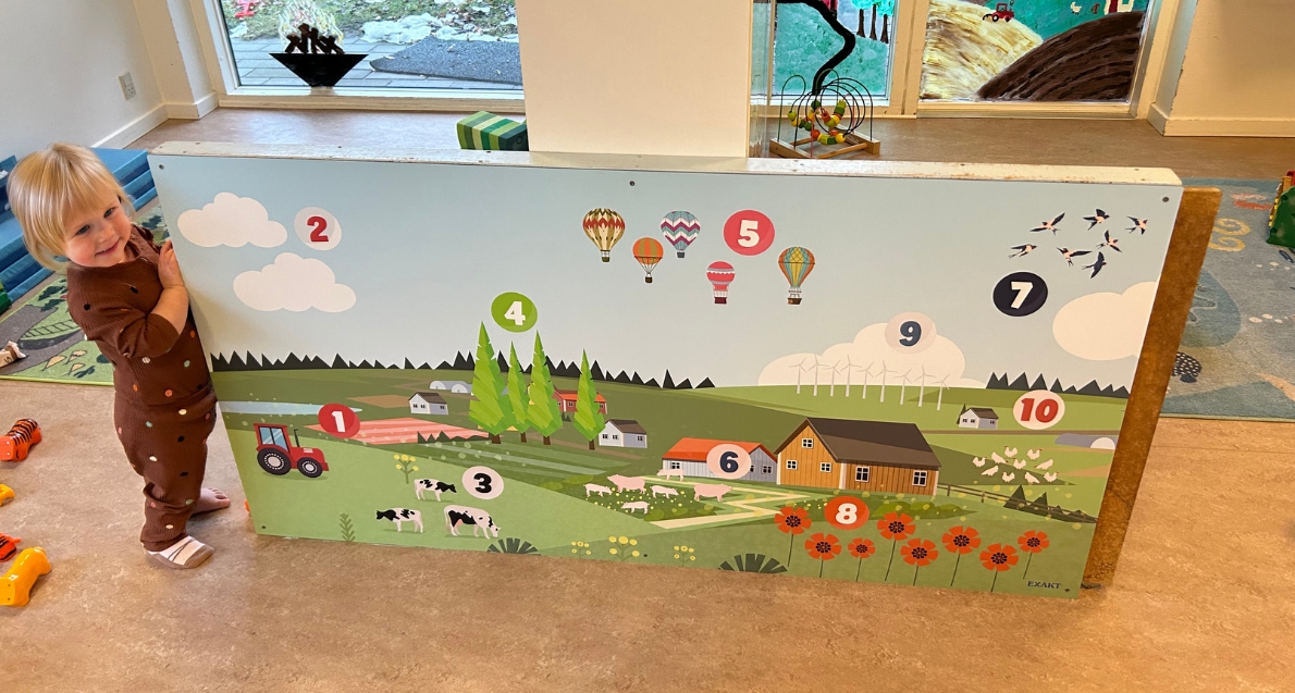 Legezone i dagtilbud med tal og bondegård