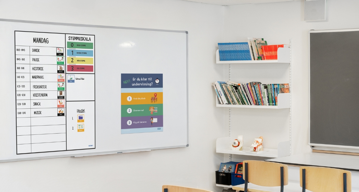 Klasserum med trivsels- og strukturtavle