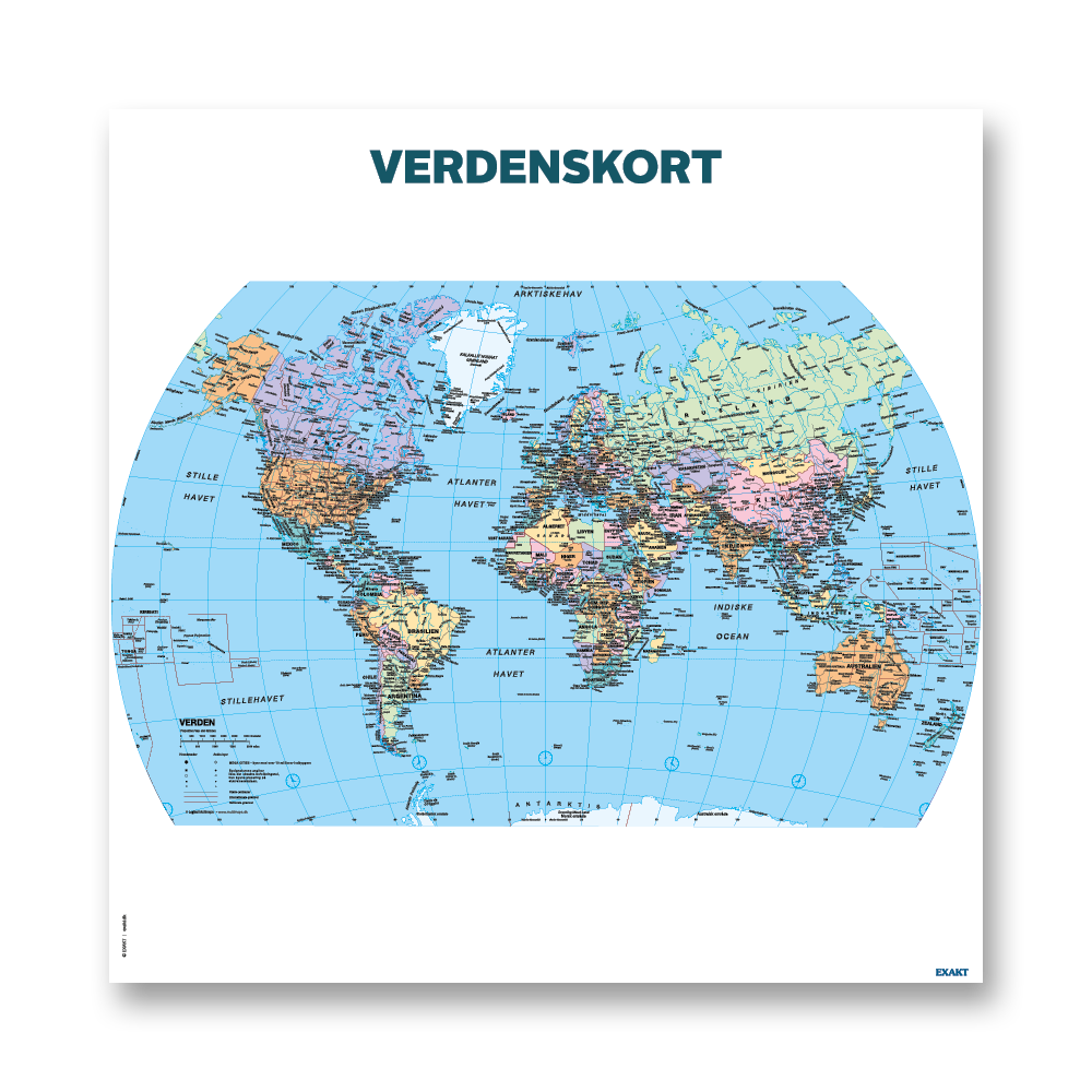 Få et komplet overblik over verdenskortet og dets flag med denne læringstavle til skolens geografitimer.