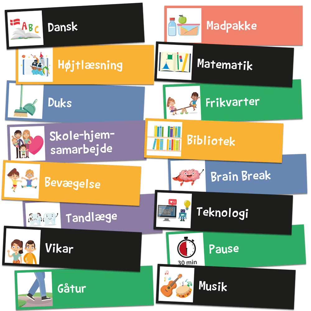 72 piktogrammagneter til indskolingen. Giver bedre klasseledelse.